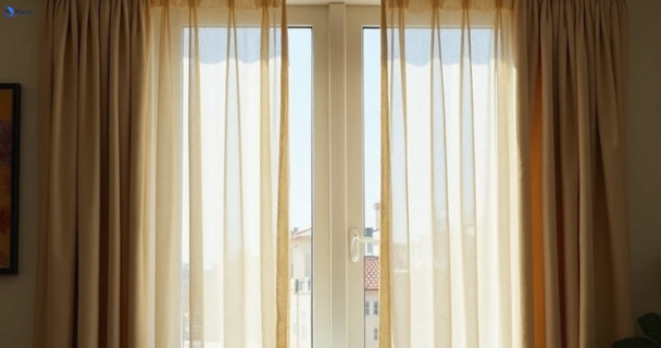 Dusty and dull curtains in mona-vale-nsw before steam cleaning